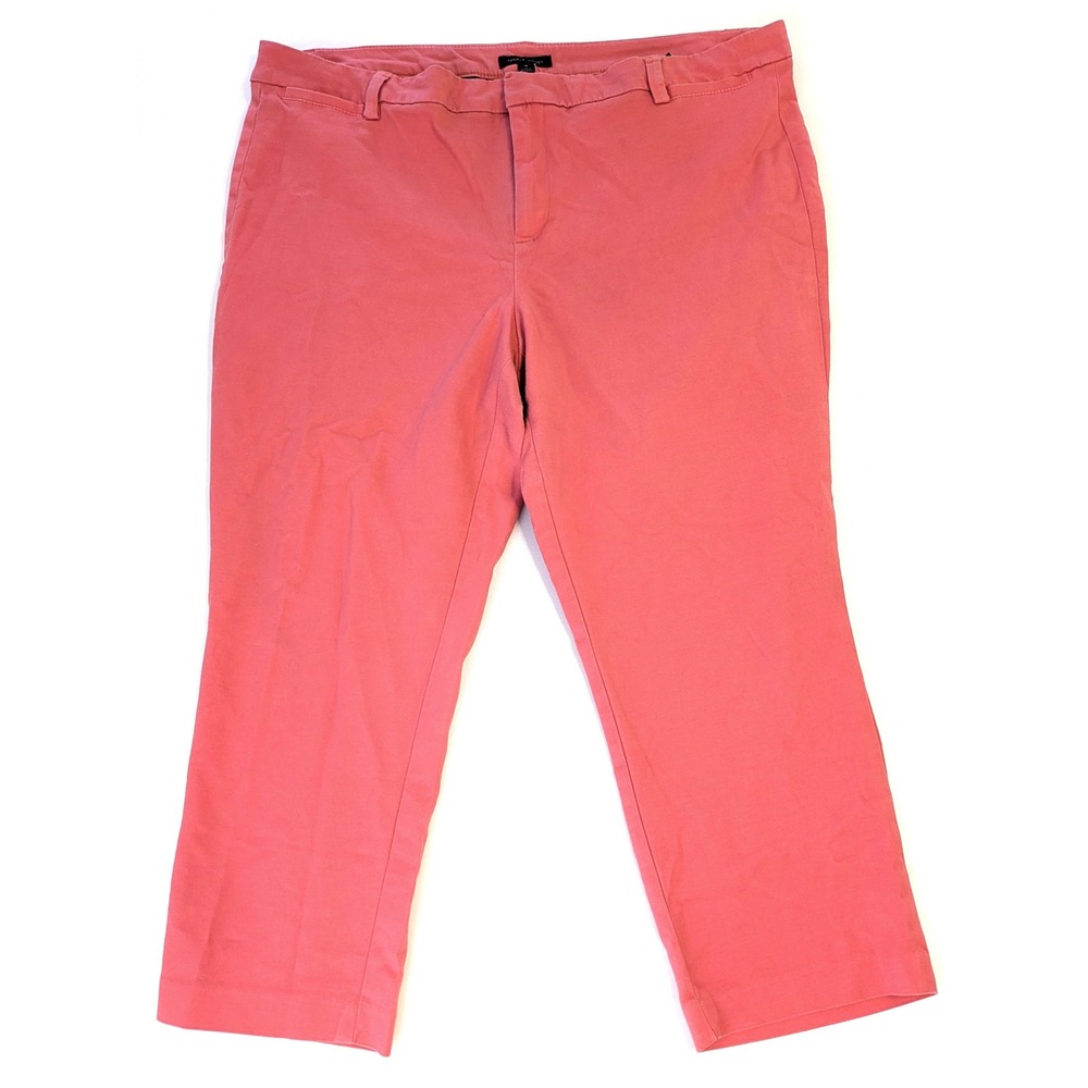 Tommy Hilfiger Womens Coral Pink Stretch Chino Ankle Pants Size 18 (38x23)